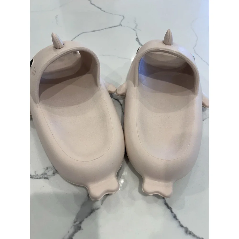 Men's Light Pink Shark Slide Sandals Lightweight 3D Slip-On EU 44-45 US 11.5